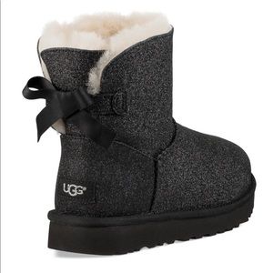 UGG Mini Bailey Bow Sparkle Black Boots